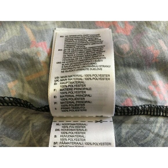 Adidas 3 Stripes Brand Tshirt Floral Size XS Dual Print Short Sleeve Flare HI-lo - Picture 5 of 6